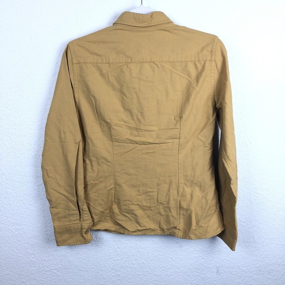 NWT LL Bean womens Blouse size 4 LONG SLEEVE Mustard Yellow Button Down - Picture 8 of 8